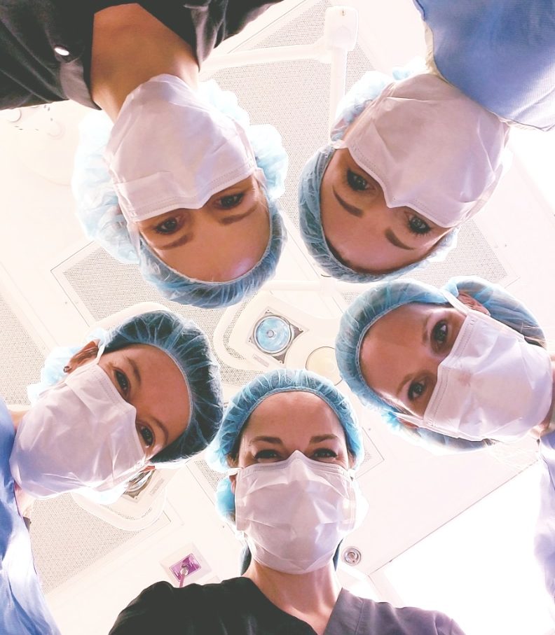 Nurses looking at camera